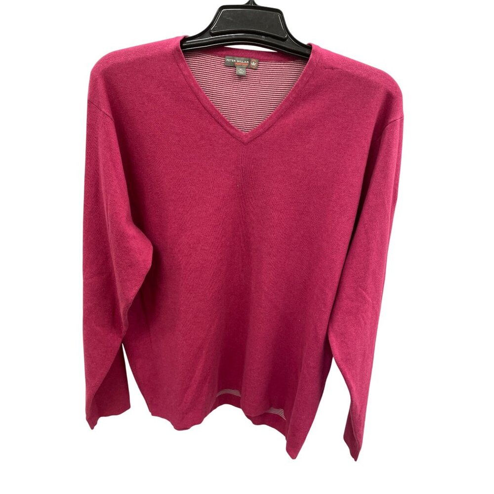 Peter Millar Crown Sport Mens Red V-Neck Sweater Size XL SKU 8416